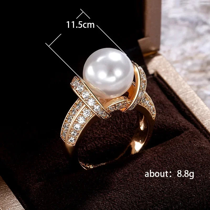 Pearl and Gold Wedding Ring