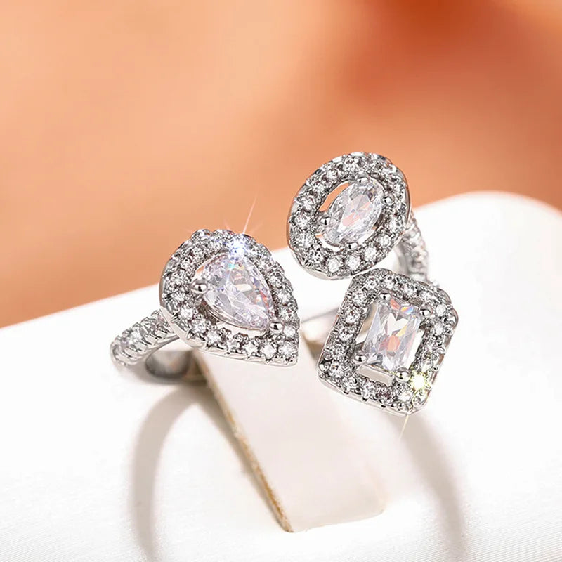 Water-Drop Diamond Engagement Band