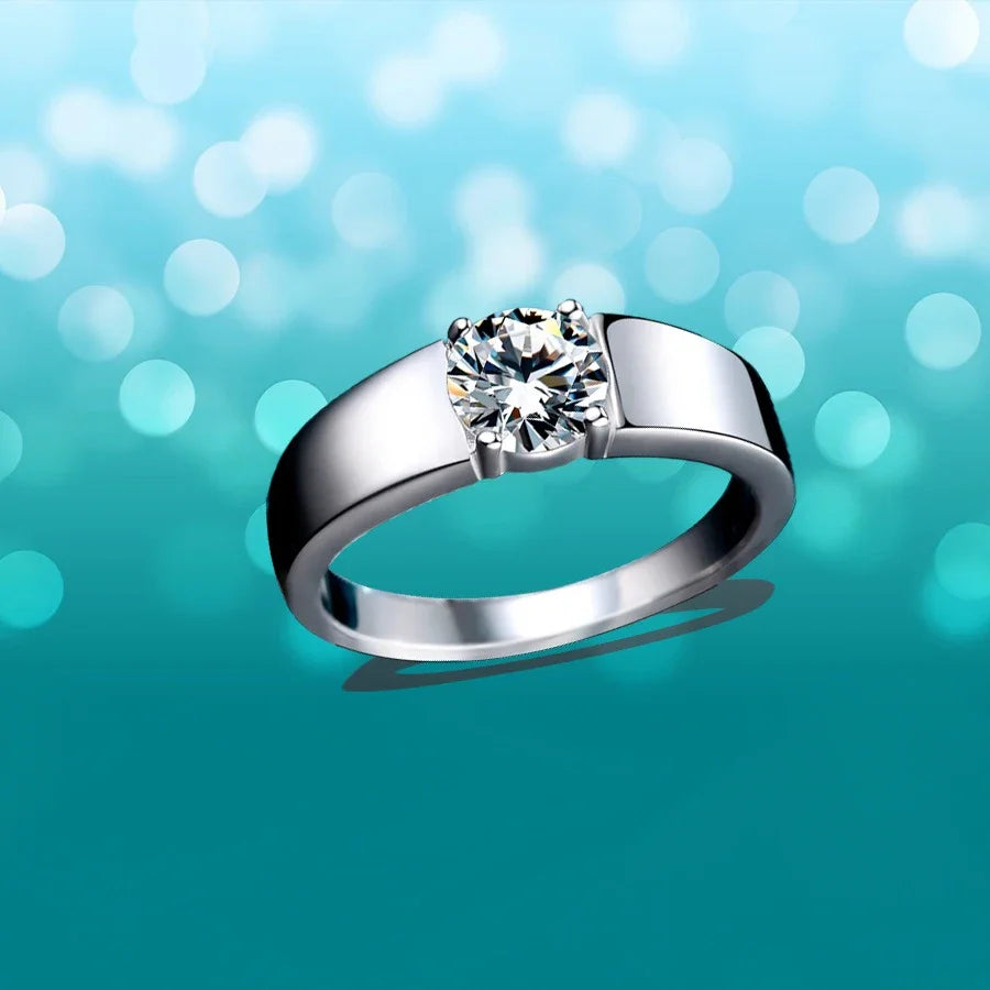 Elegant Design 0.5/1/1.5 Carat Couples Ring, Women and Men
