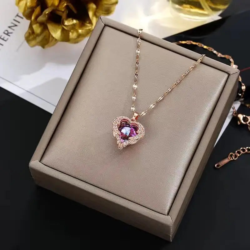 Ocean Heart Pendant Necklace