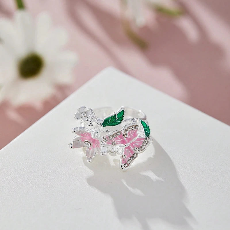 Flower Butterfly Ring