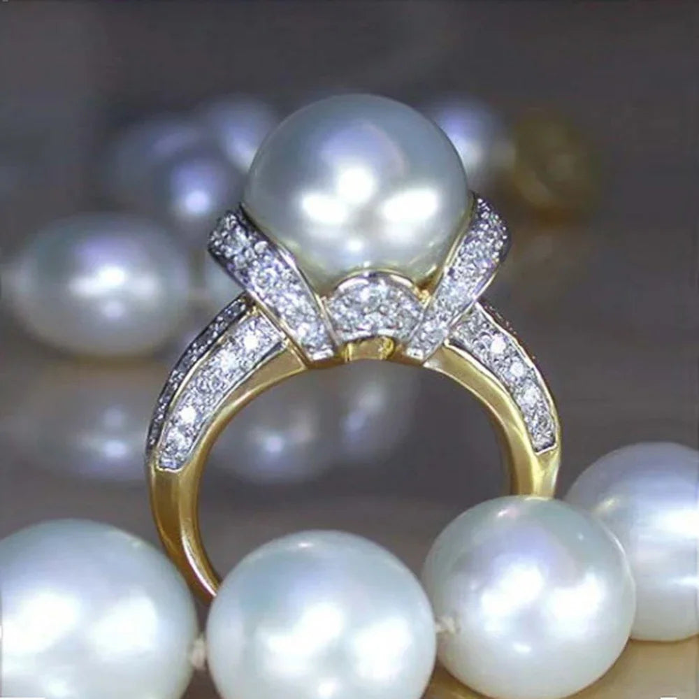 Pearl and Gold Wedding Ring