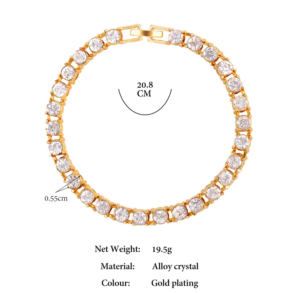 Paved Cuban Link Chain Tennis Necklace Women Men 13/14MM Prong Necklace