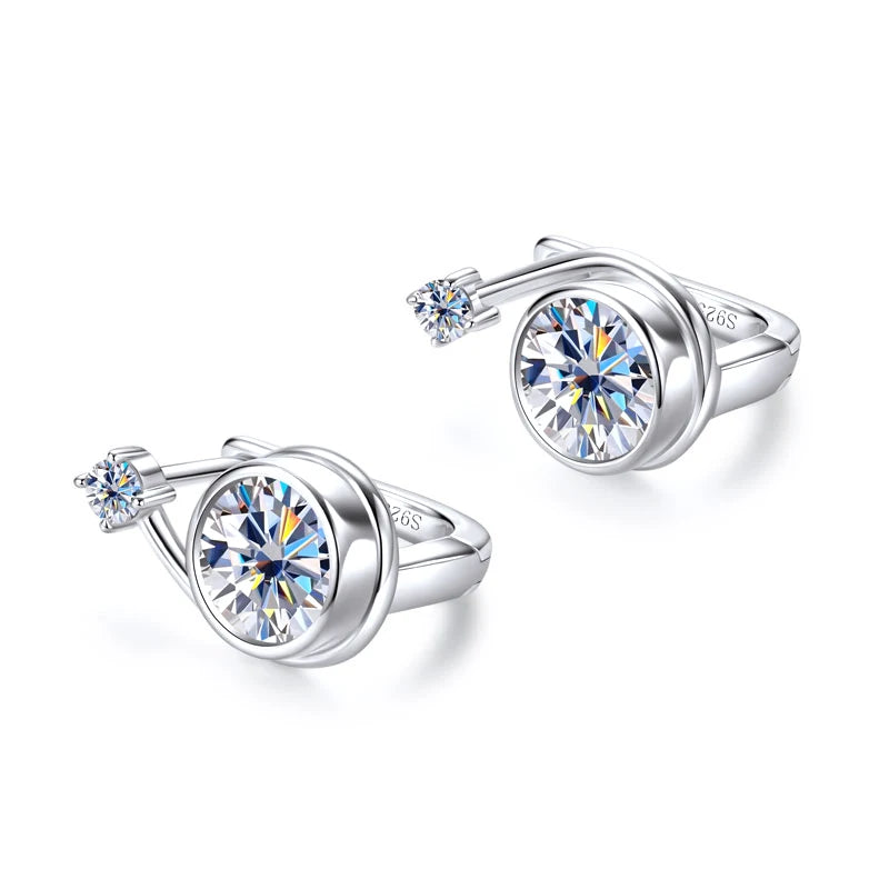 Elegant Earrings 925 Pure Silver And Gold Snail Shape Hoop Earring