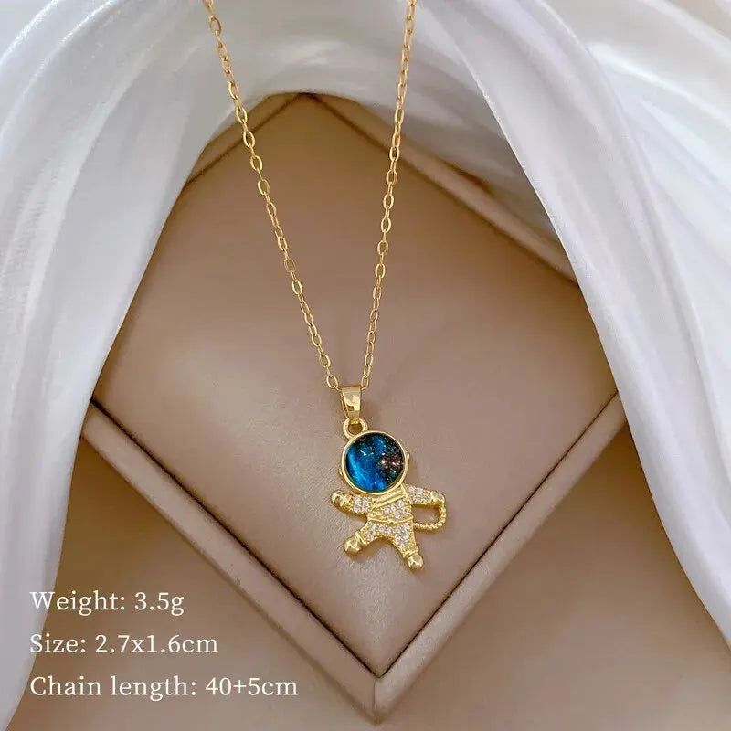 Star Series Necklace Planet Moon Astronaut Pendant Necklaces